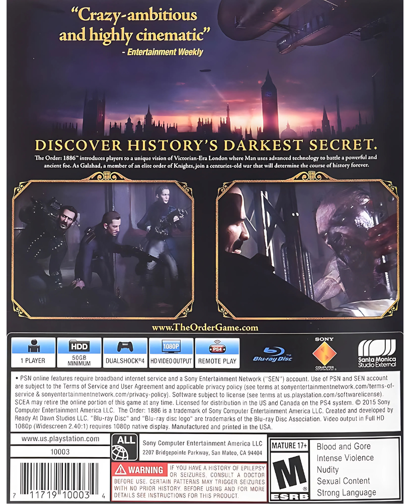 The Order 1886 - PS4 (Segunda mano)