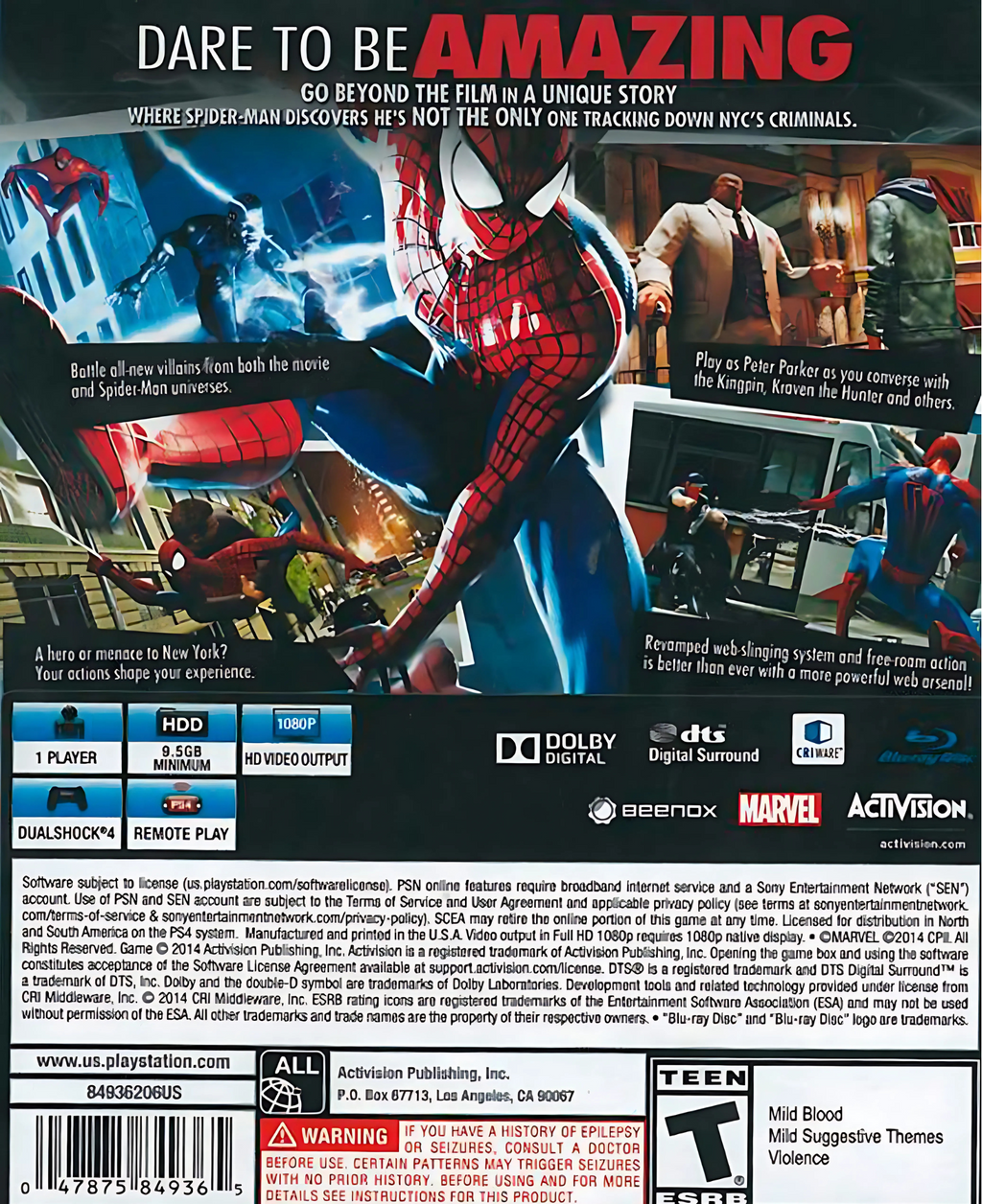 The Amazing Spider-Man 2 - PS4 (Segunda mano)