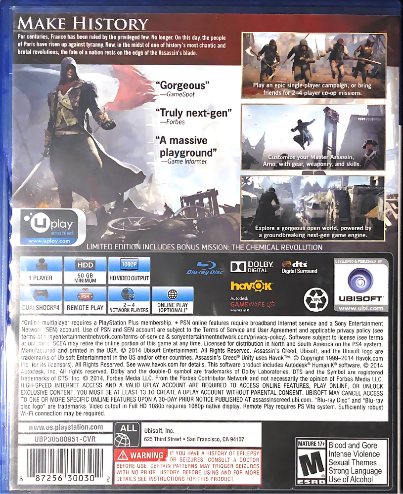 Assassin´s Creed UNITY - PS4 (Segunda mano)