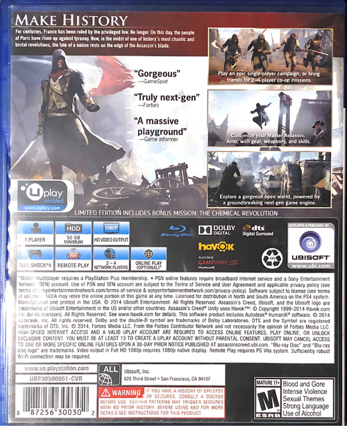 Assassin´s Creed UNITY - PS4 (Segunda mano)